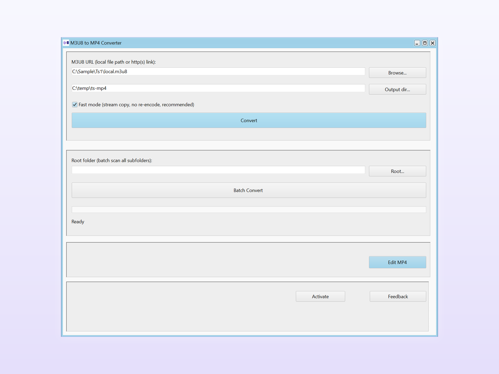 TS Converter - main window
